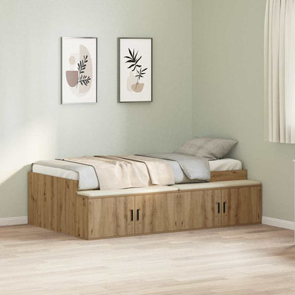 Bettrahmen mit Speicher Artisan-Eiche 90 x 190 cm Holzwerkstoff