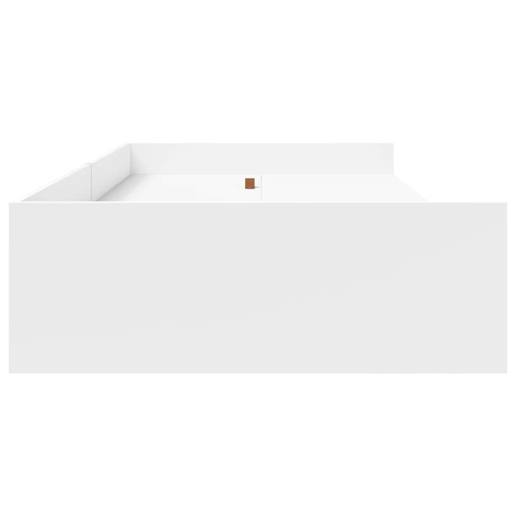 Bett mit Stauraum mit Kopfteil Weiß 100 x 200 cm Holzwerkstoff