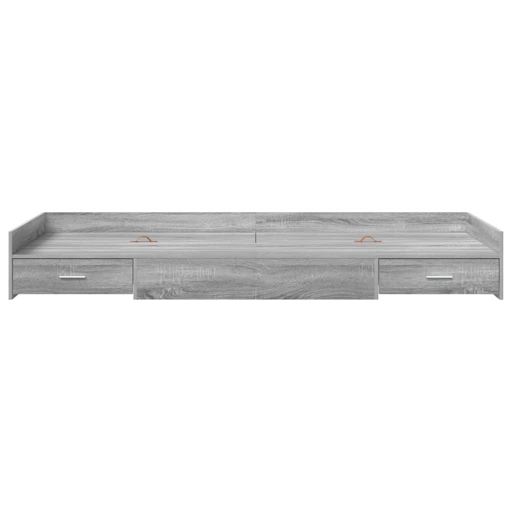 Bett mit Stauraum Graues Sonoma 100 x 200 cm Holzwerkstoff