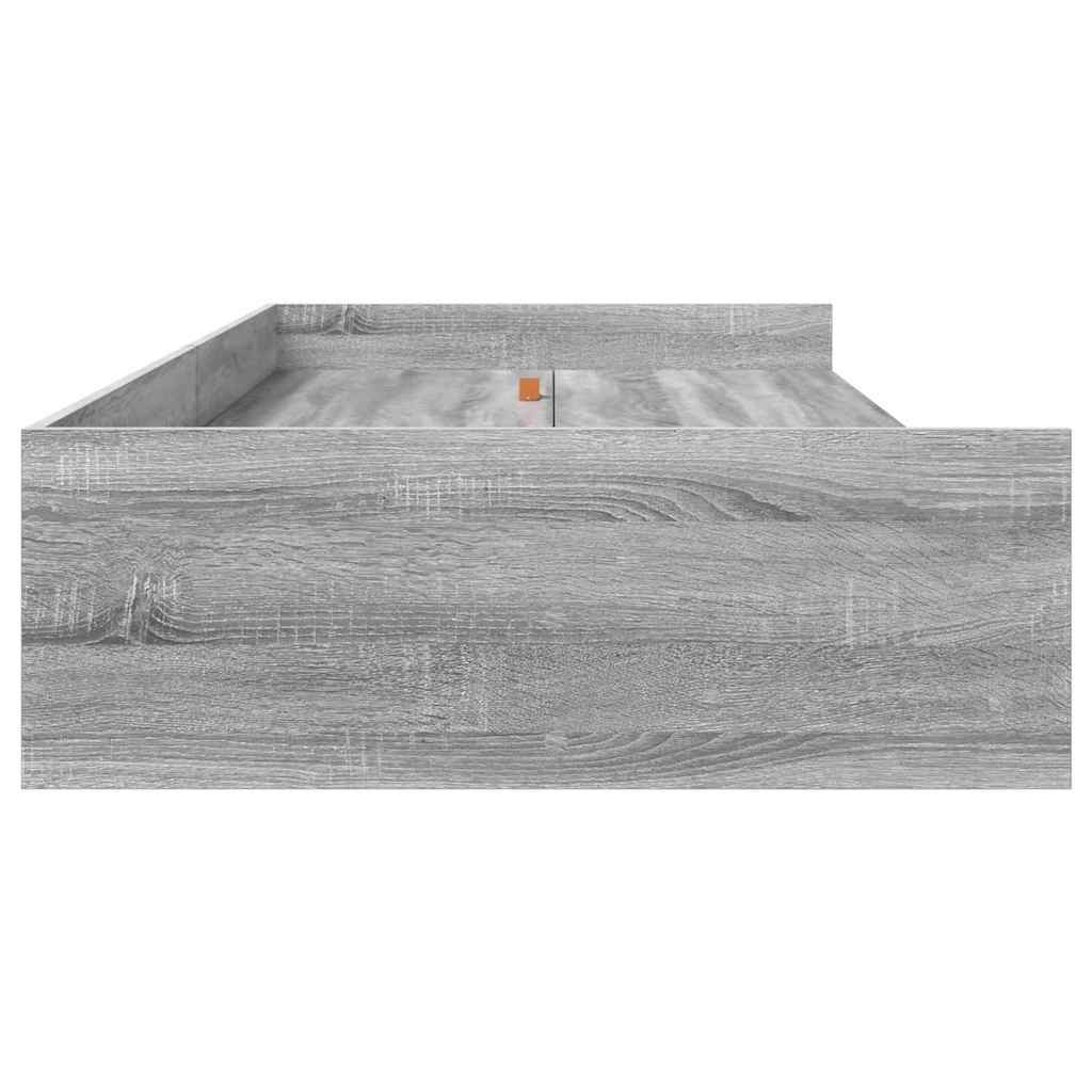 Bett mit Stauraum Graues Sonoma 100 x 200 cm Holzwerkstoff