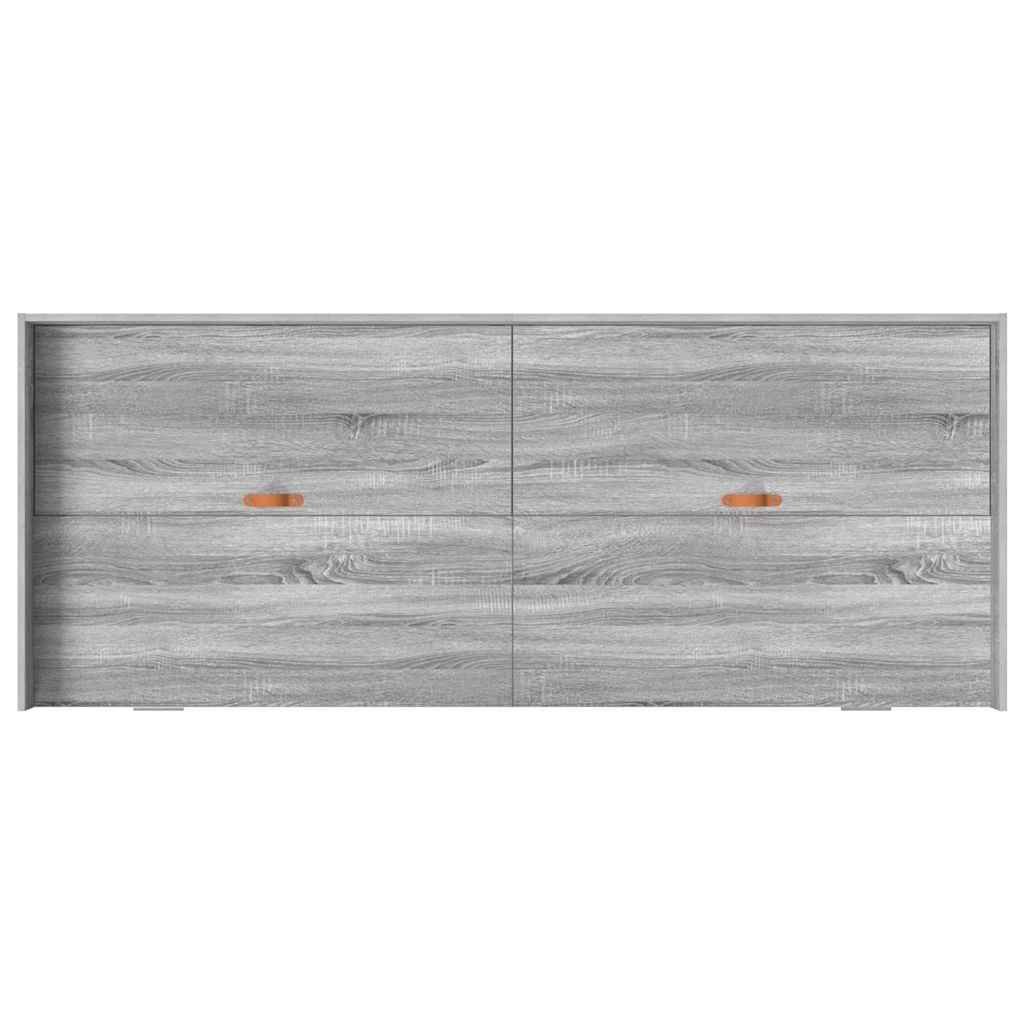 Bett mit Stauraum Graues Sonoma 100 x 200 cm Holzwerkstoff