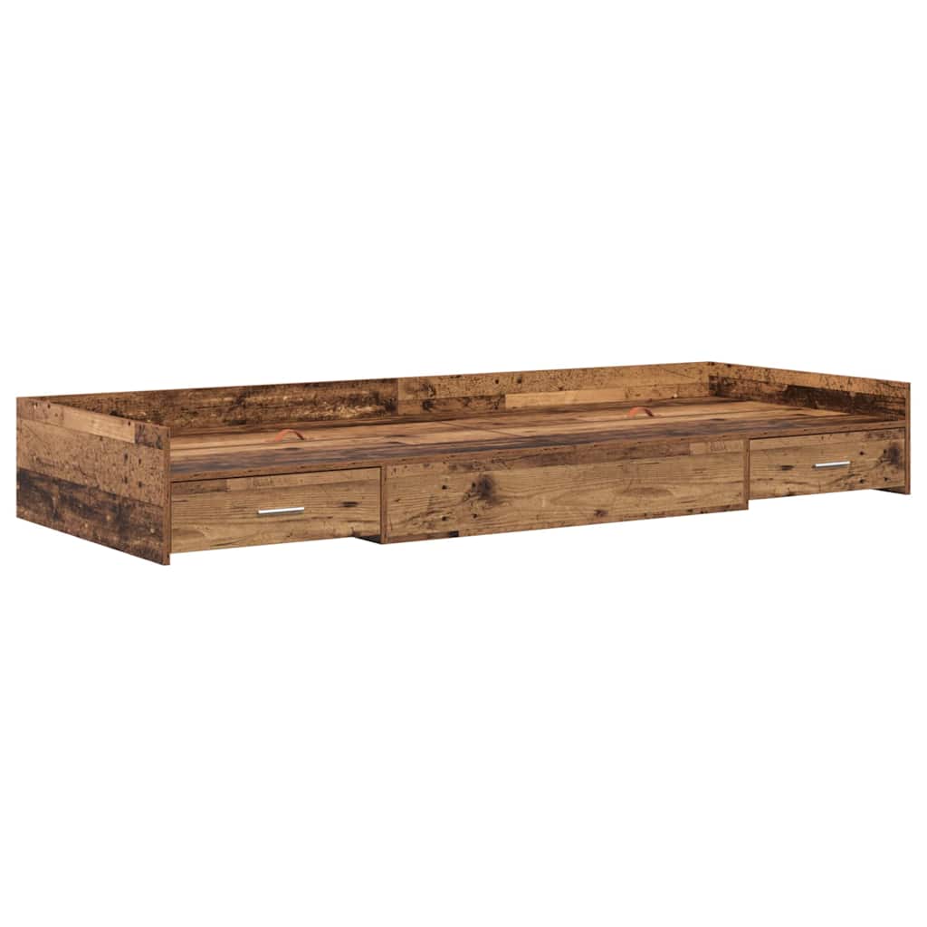 Bett mit Stauraum Altholz 100 x 200 cm Holzwerkstoff