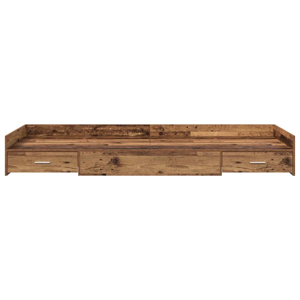 Bett mit Stauraum Altholz 100 x 200 cm Holzwerkstoff