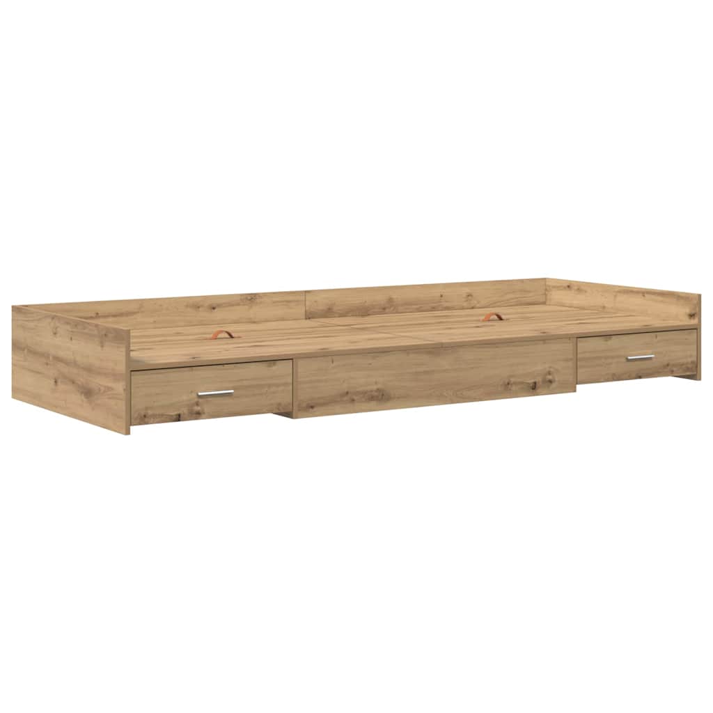 Bett mit Stauraum Artisan-Eiche 100 x 200 cm Holzwerkstoff