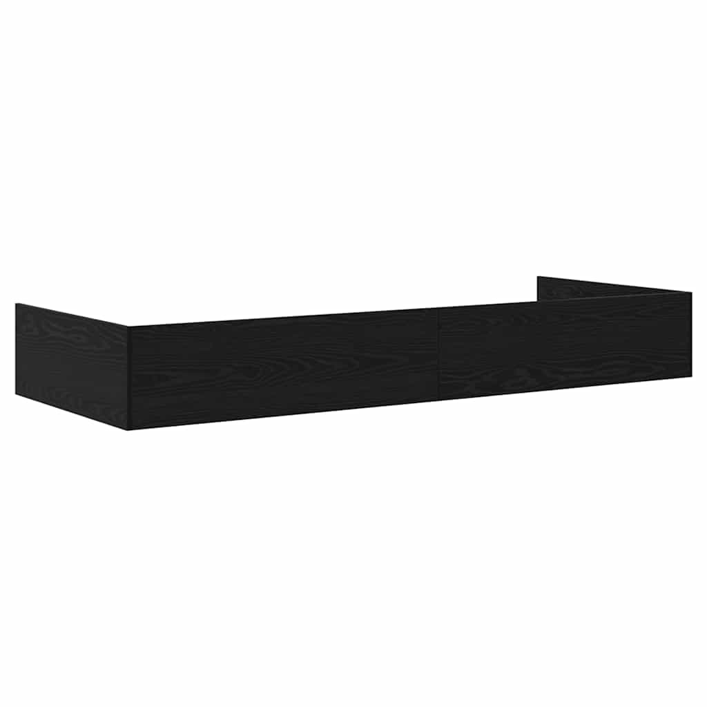 Bett mit Stauraum mit Kopfteil Schwarz Eichen-Optik 90 x 200 cm