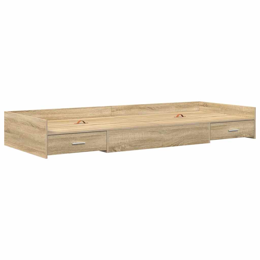 Bettrahmen mit Kopfteil Sonoma-Eiche 90 x 200 cm Holzwerkstoff