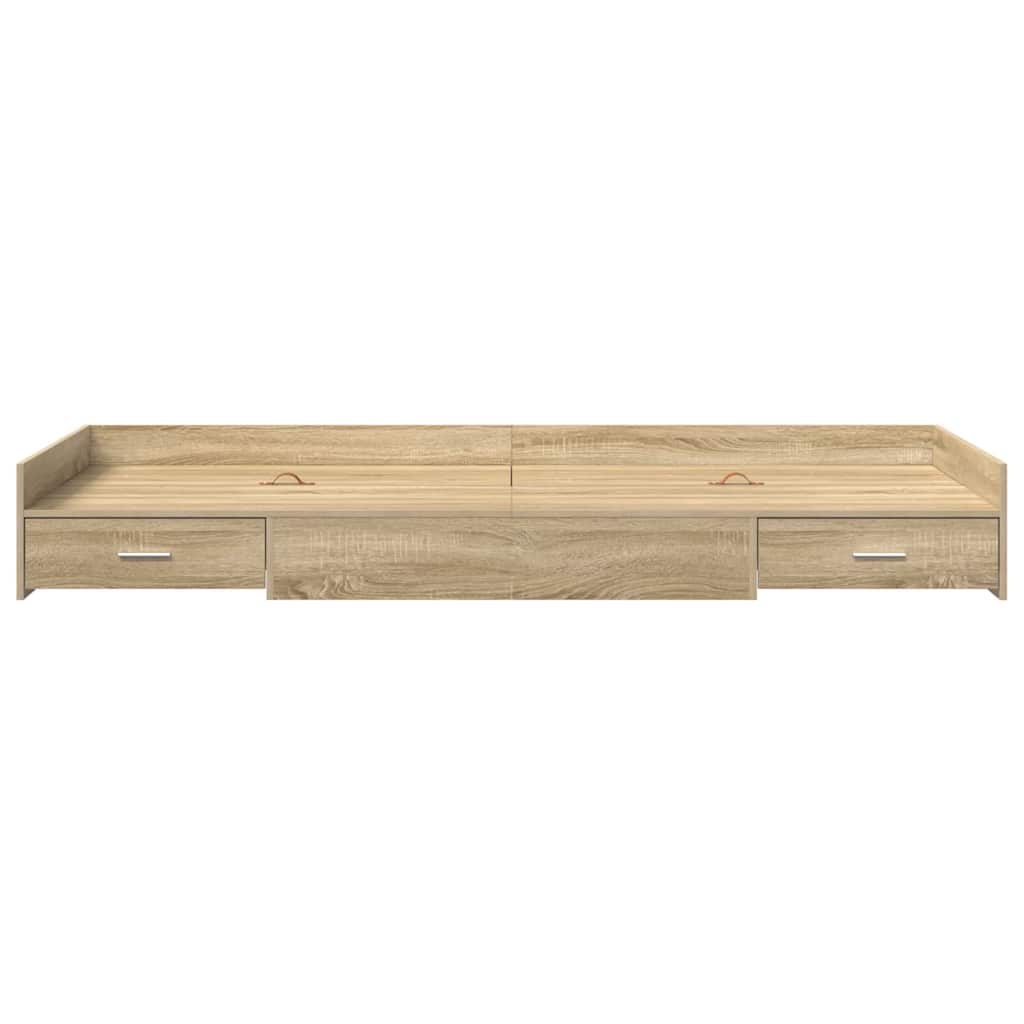 Bettrahmen mit Kopfteil Sonoma-Eiche 90 x 200 cm Holzwerkstoff
