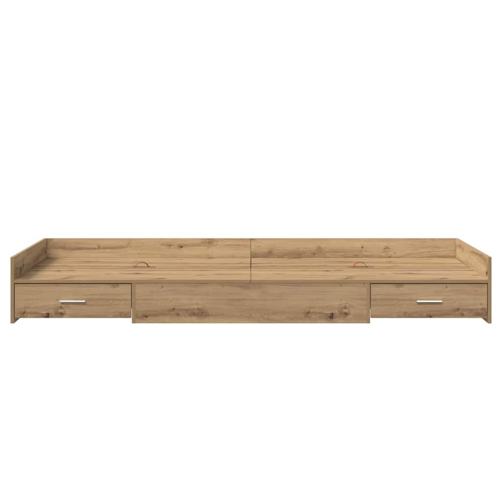 Bett mit Stauraum Artisan-Eiche 80 x 200 cm Holzwerkstoff