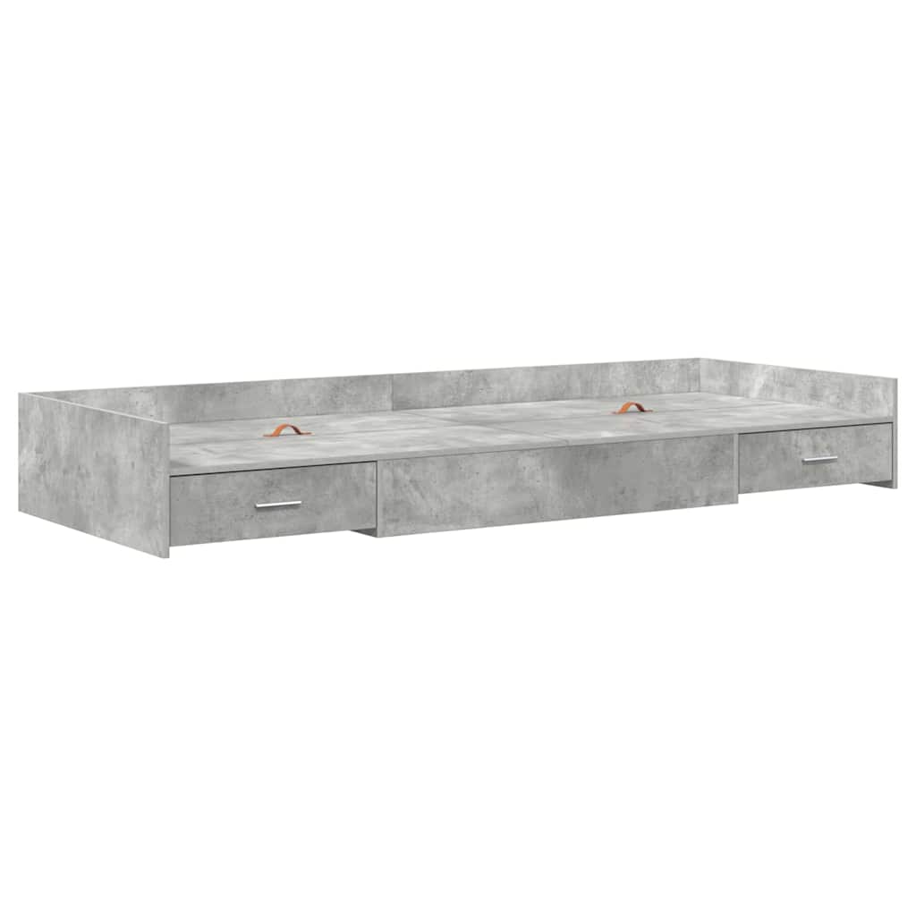 Bett mit Stauraum Beton Grau 80 x 200 cm Holzwerkstoff