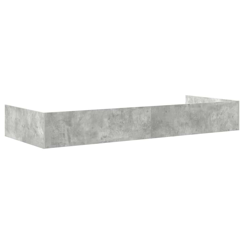 Bett mit Stauraum Beton Grau 75 x 190 cm Holzwerkstoff