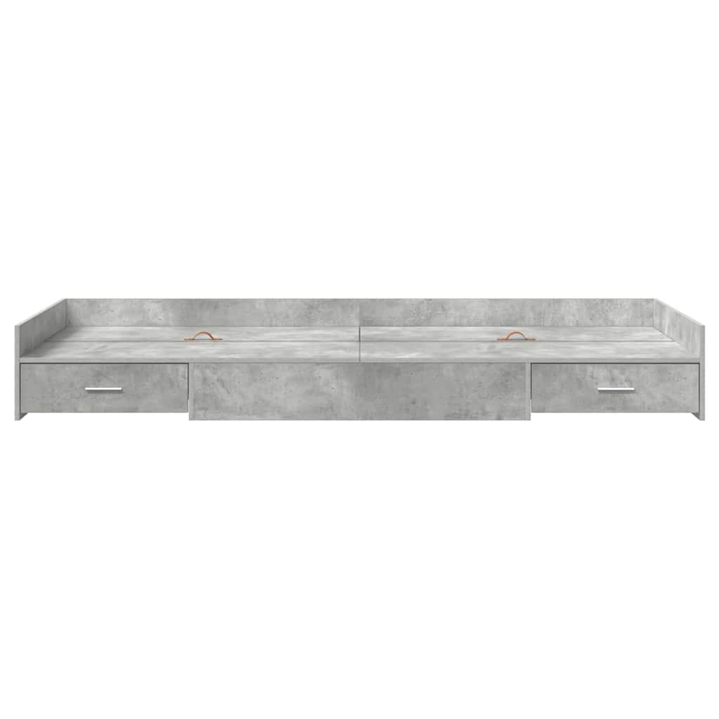 Bett mit Stauraum Beton Grau 75 x 190 cm Holzwerkstoff