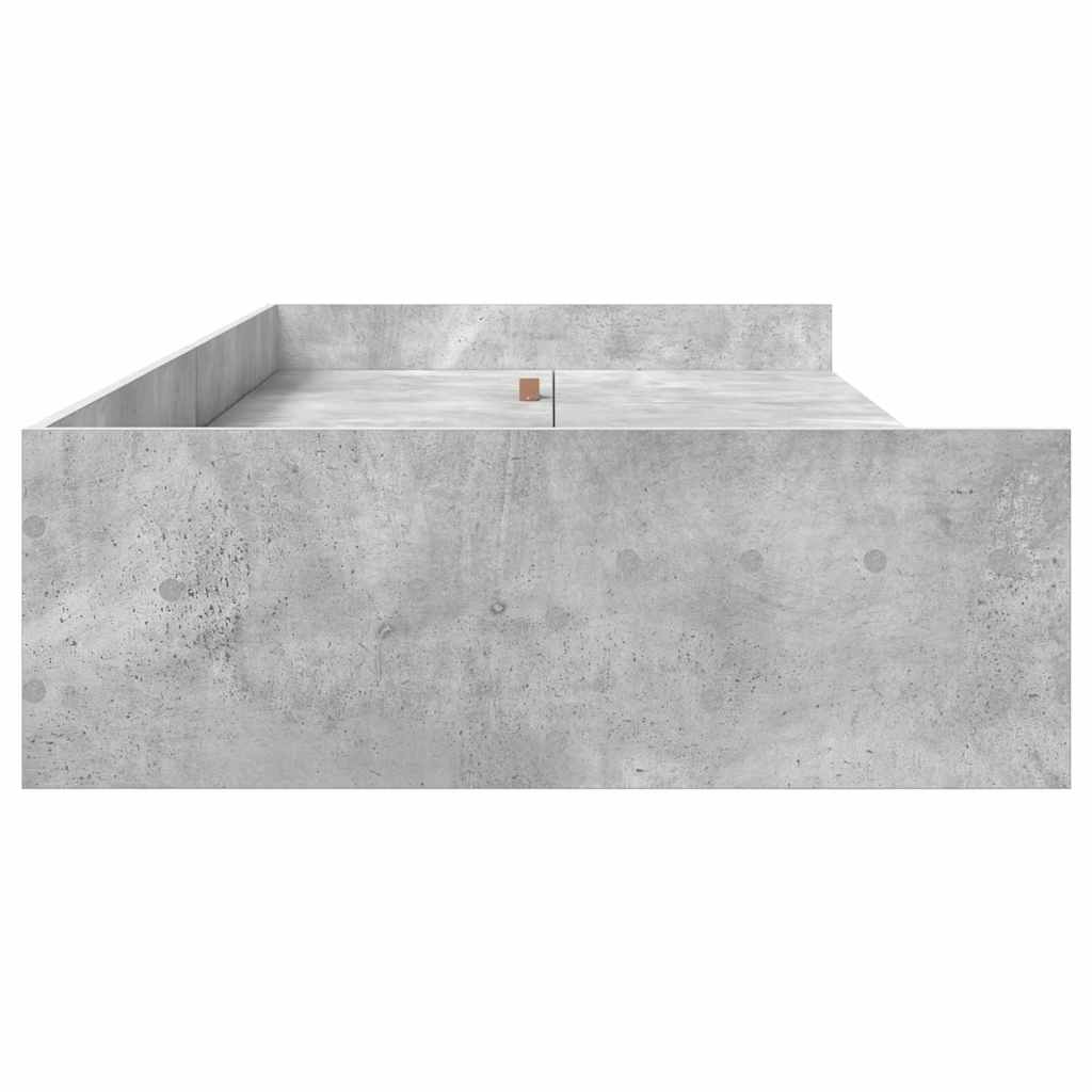 Bett mit Stauraum Beton Grau 75 x 190 cm Holzwerkstoff