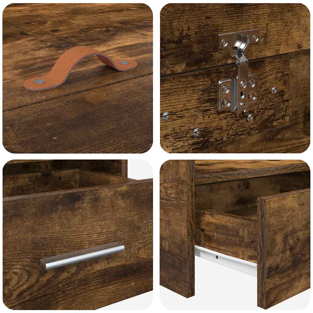 Bett mit Stauraum Altholz 75 x 190 cm Holzwerkstoff