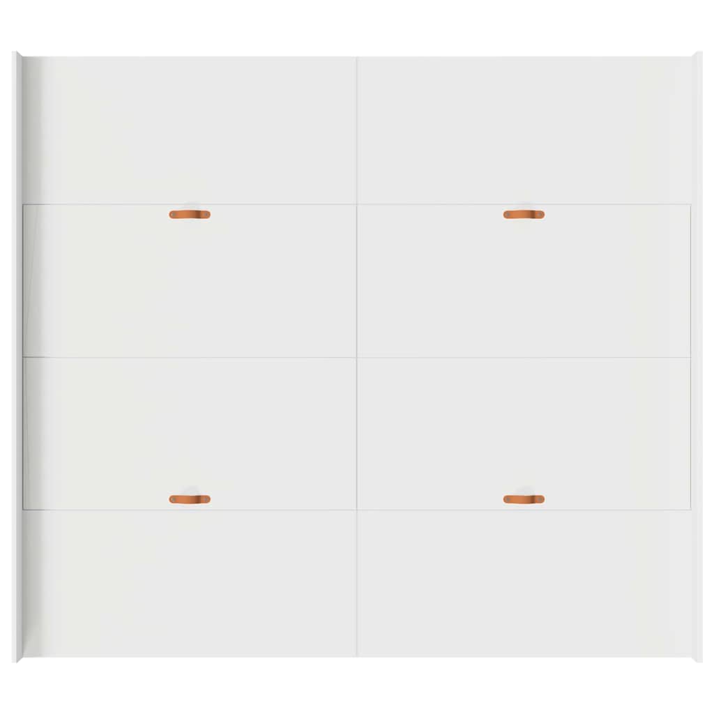 Aufbewahrungsbettgestell Weiß 200 x 200 cm Holzwerkstoff