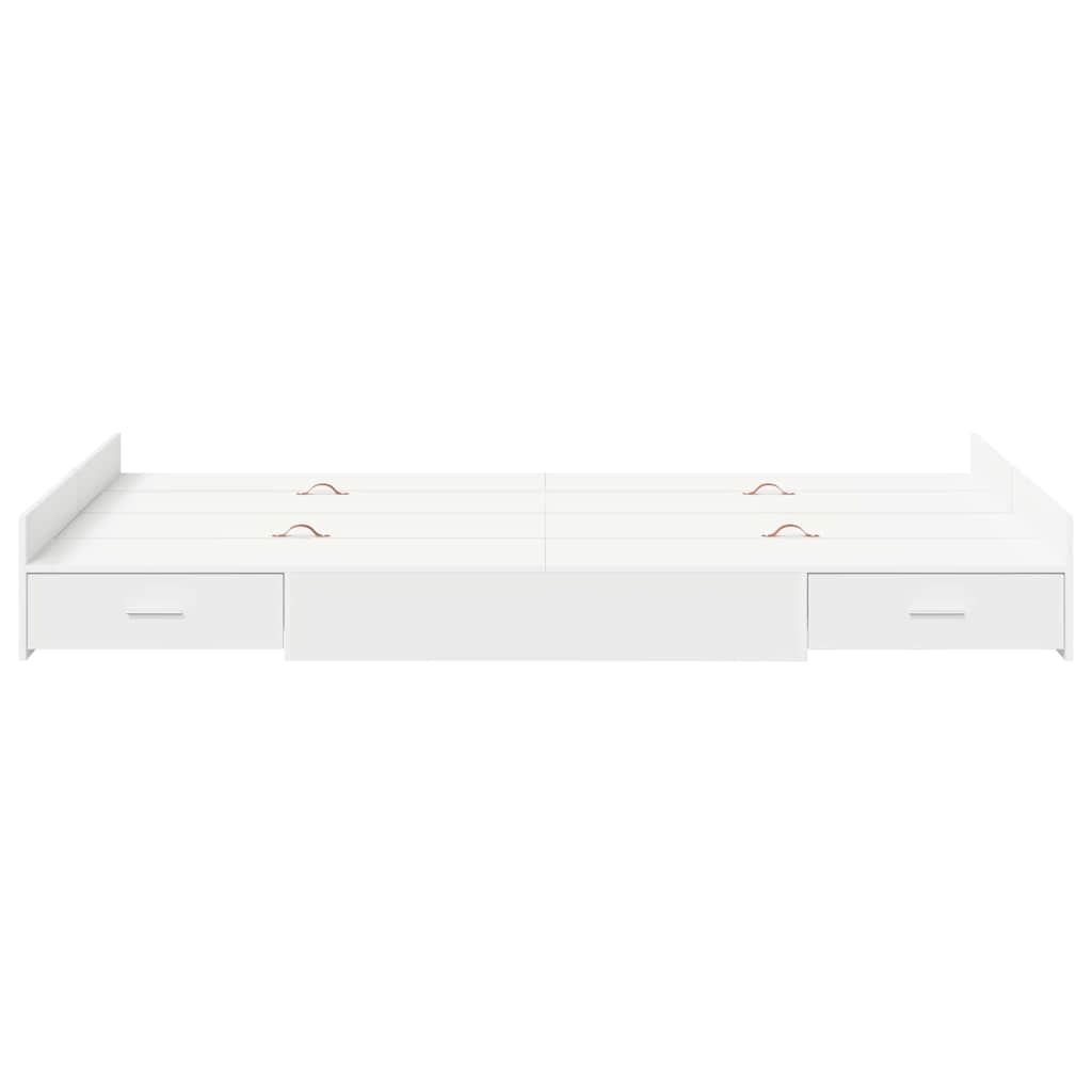 Aufbewahrungsbettgestell Weiß 120 x 200 cm Holzwerkstoff