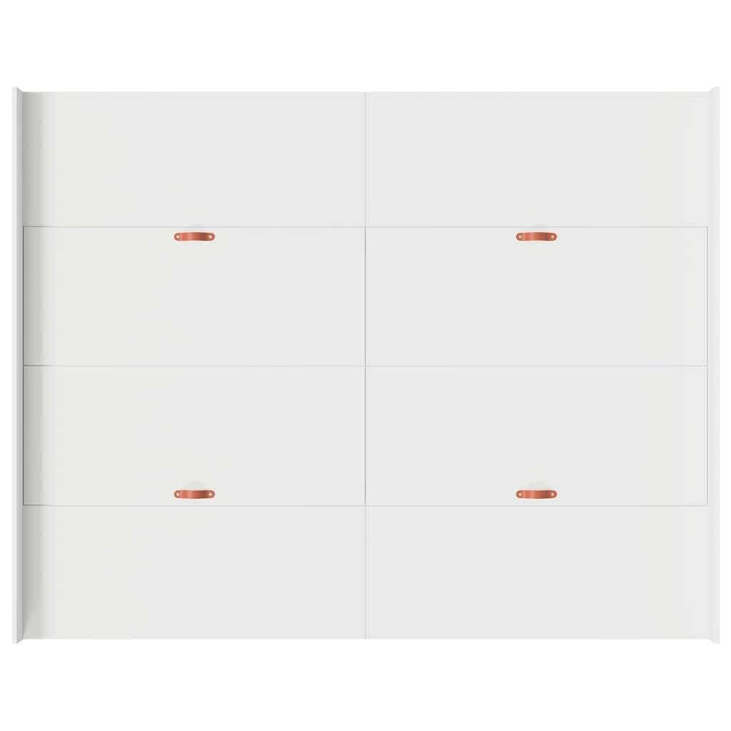 Aufbewahrungsbettgestell Weiß 140 x 190 cm Holzwerkstoff