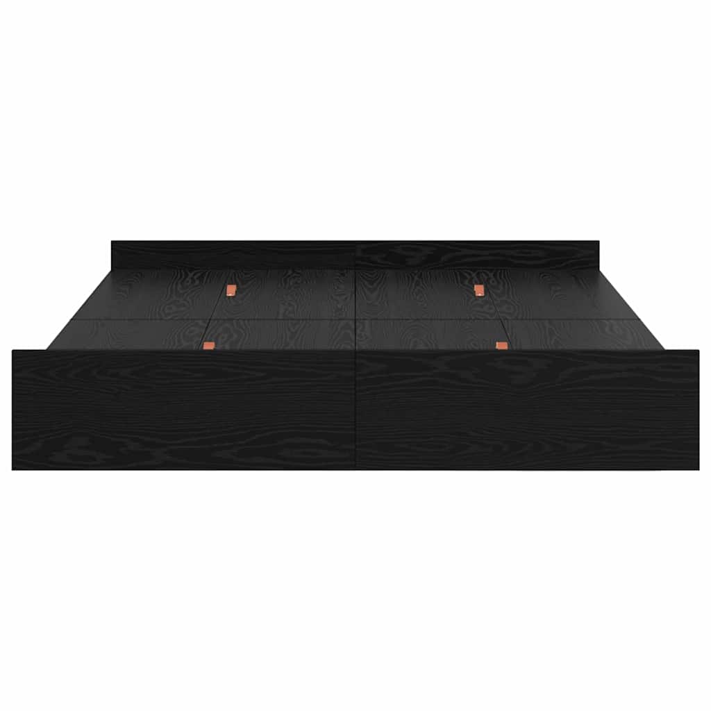 Aufbewahrungsbettgestell Schwarz Eichen-Optik 140 x 190 cm