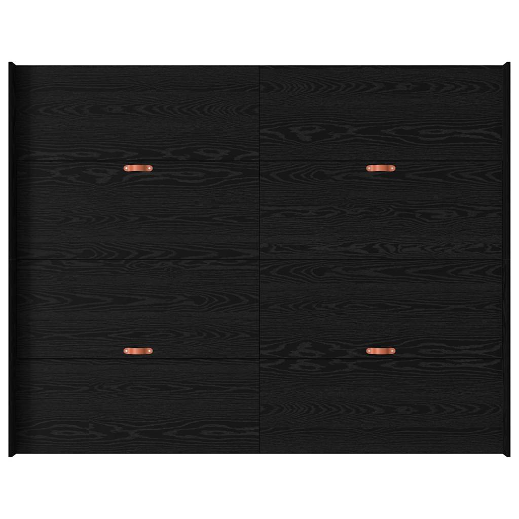 Aufbewahrungsbettgestell Schwarz Eichen-Optik 140 x 190 cm
