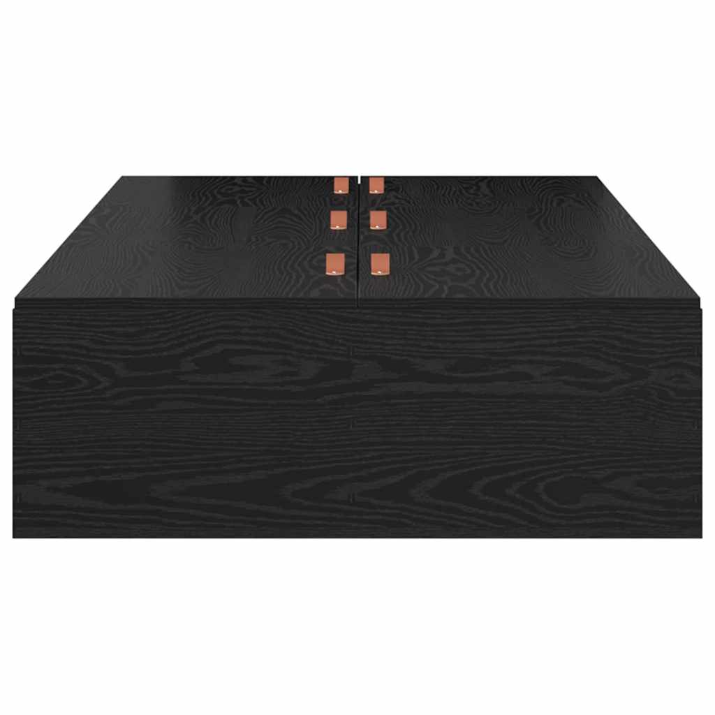 Aufbewahrungsbettgestell Schwarz Eichen-Optik 90 x 200 cm