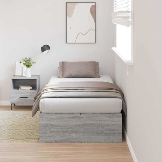 Aufbewahrungsbettgestell mit Speicher Graues Sonoma 90 x 200 cm