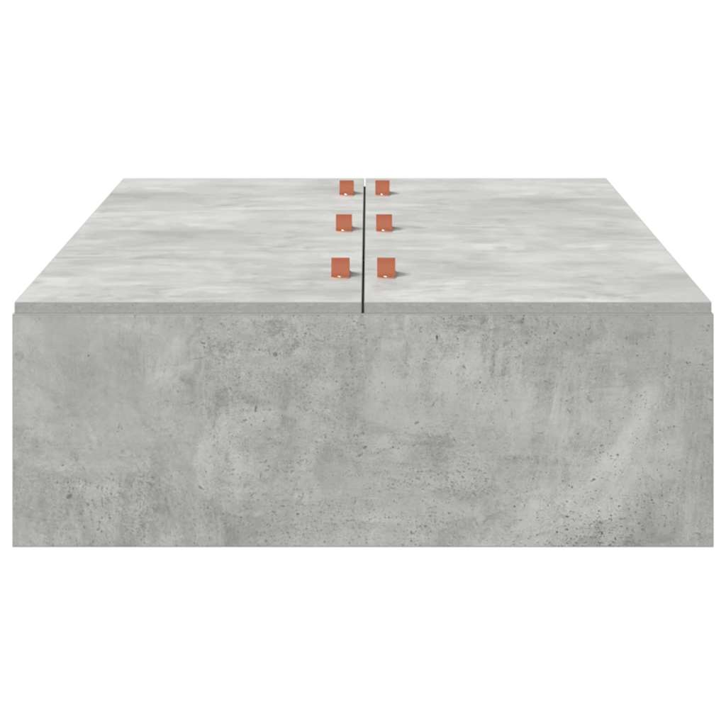 Aufbewahrungsbettgestell Beton Grau 100 x 200 cm Holzwerkstoff