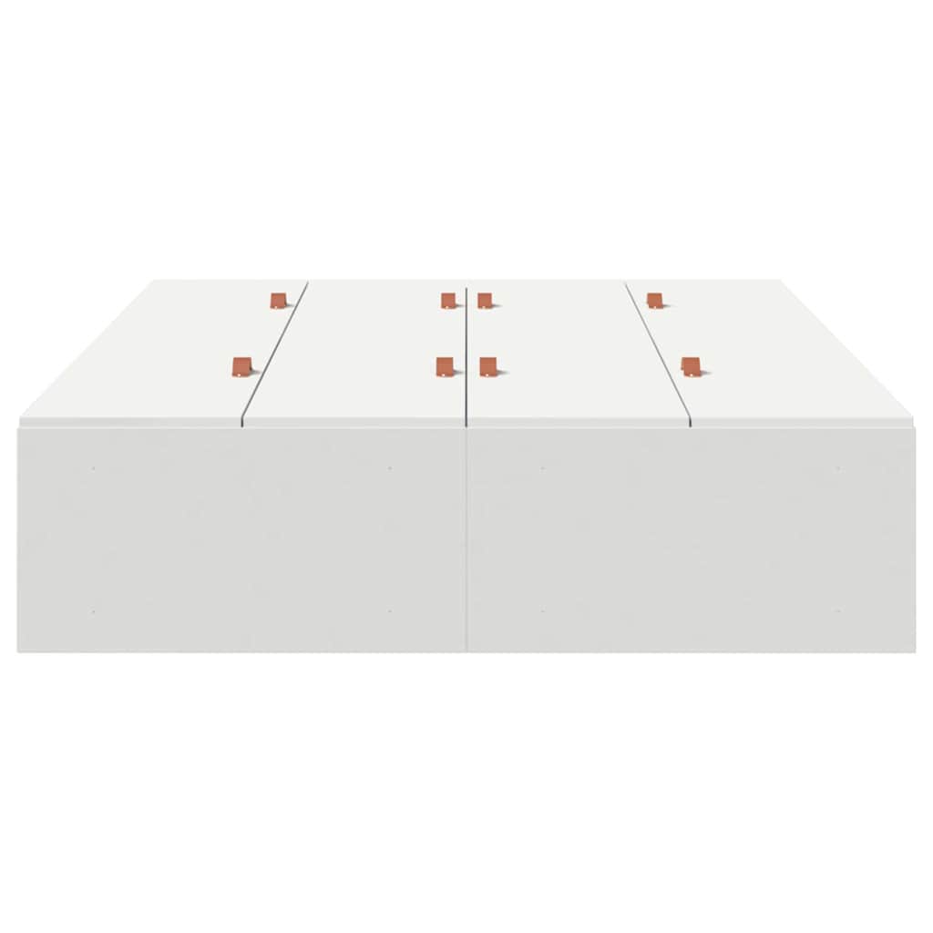 Aufbewahrungsbettgestell Weiß 120 x 200 cm Holzwerkstoff