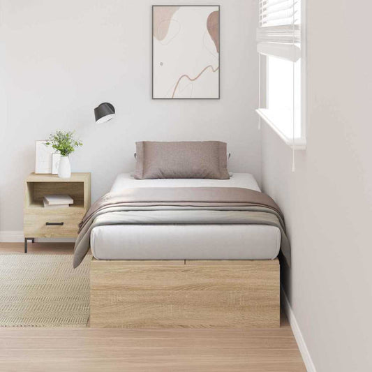 Aufbewahrungsbettgestell Sonoma-Eiche 90 x 190 cm Holzwerkstoff