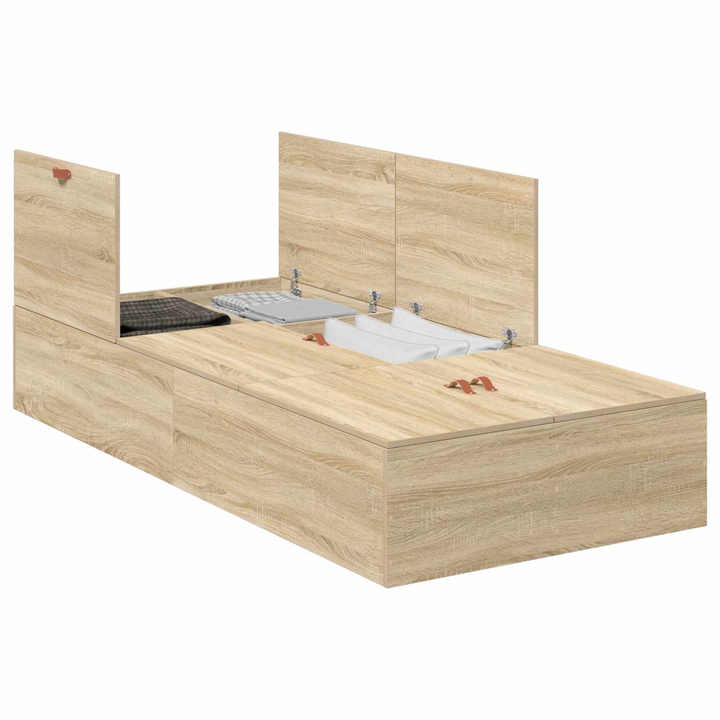 Aufbewahrungsbettgestell Sonoma-Eiche 90 x 190 cm Holzwerkstoff