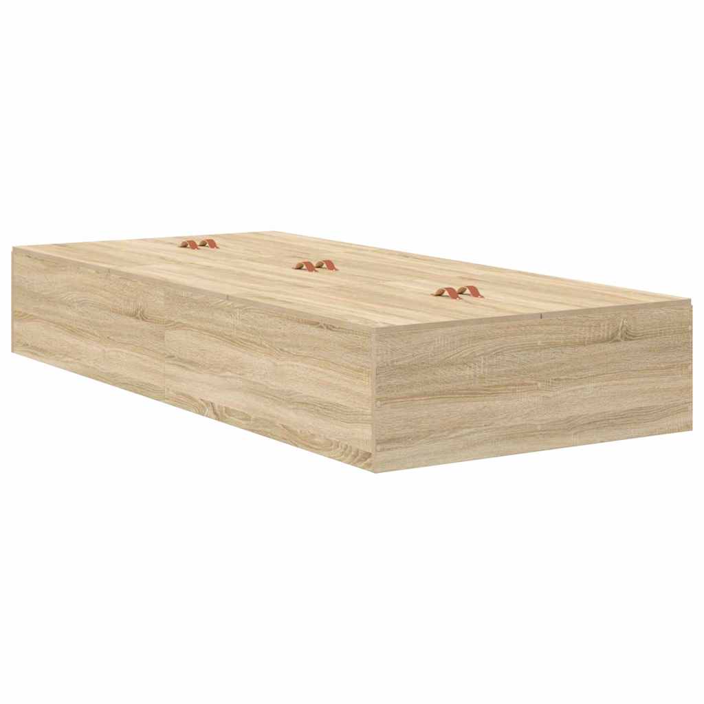 Aufbewahrungsbettgestell Sonoma-Eiche 90 x 190 cm Holzwerkstoff