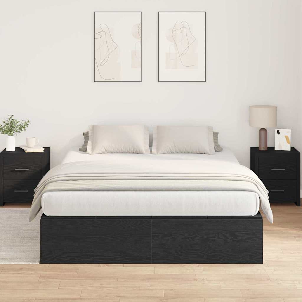 Bettgestell Schwarze Eiche 135 x 190 cm Holzwerkstoff