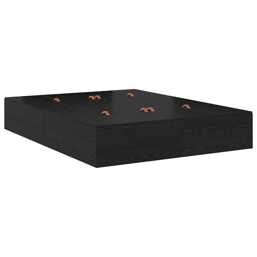 Bettgestell Schwarze Eiche 135 x 190 cm Holzwerkstoff