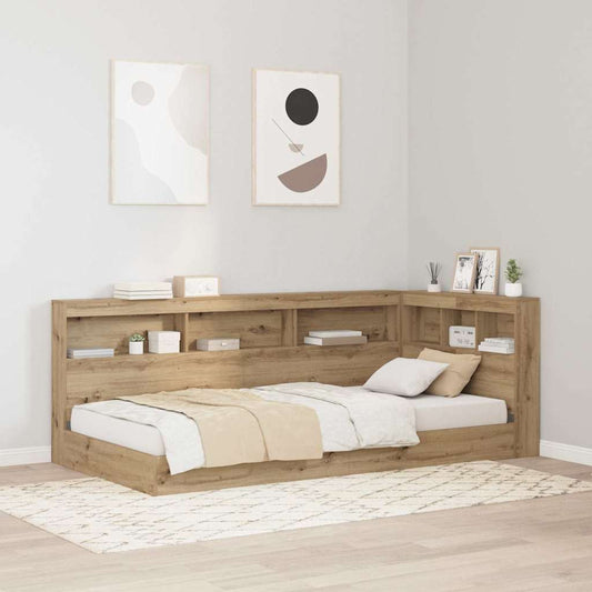 Stauraum-Kopfteil mit Regal Artisan-Eiche 80 cm Holzwerkstoff