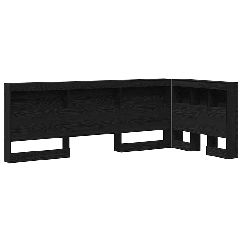 Aufbewahrungskopfteil Schwarz Eichen-Optik 100 cm Holzwerkstoff