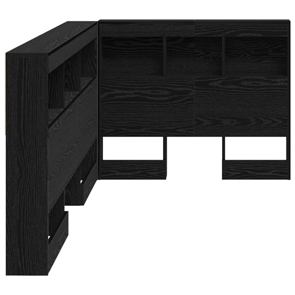 Aufbewahrungskopfteil Schwarz Eichen-Optik 100 cm Holzwerkstoff