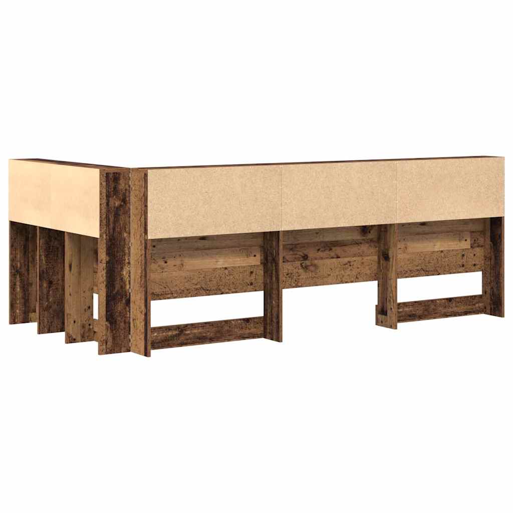 Aufbewahrungskopfteil mit Regal Altholz 100 cm Holzwerkstoff