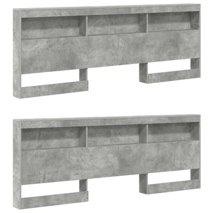 Aufbewahrungskopfteil Beton Grau Holzwerkstoff