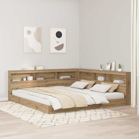 Stauraum-Kopfteil mit Regal Artisan-Eiche 200 cm Holzwerkstoff