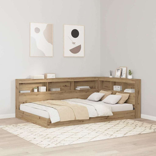 Stauraum-Kopfteil mit Regal Artisan-Eiche 120 cm Holzwerkstoff
