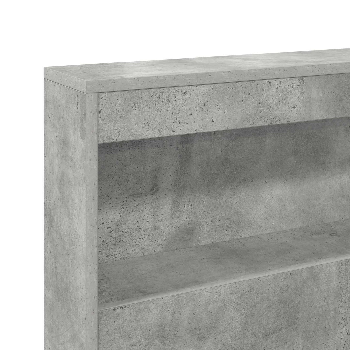 Aufbewahrungskopfteil mit Regal Beton Grau 140 cm Holzwerkstoff