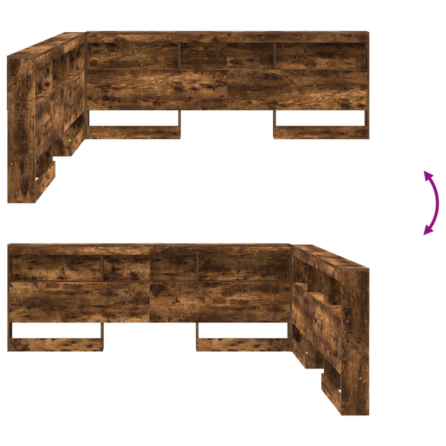 Aufbewahrungskopfteil Geräucherte Eiche 180 cm Holzwerkstoff