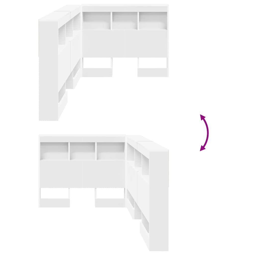 Aufbewahrungskopfteil Weiß 90 cm Holzwerkstoff