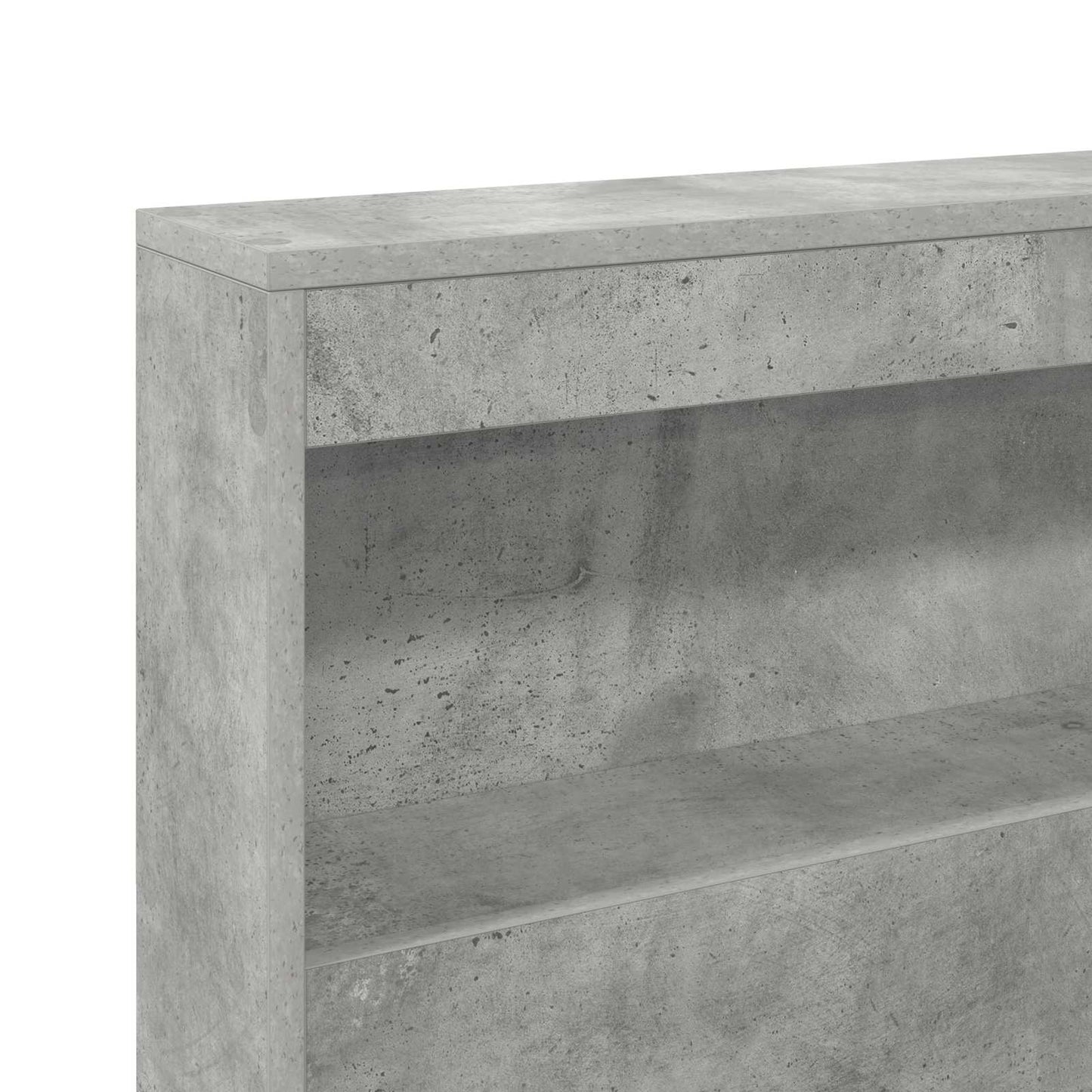 Aufbewahrungskopfteil mit Regal Beton Grau 75 cm Holzwerkstoff