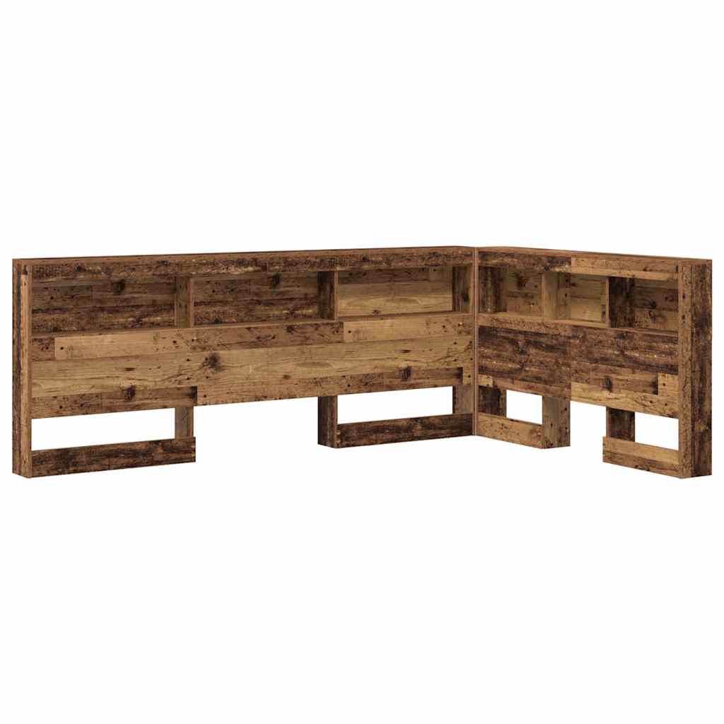 Stauraum-Kopfteil mit Regal Altholz 120 cm Holzwerkstoff