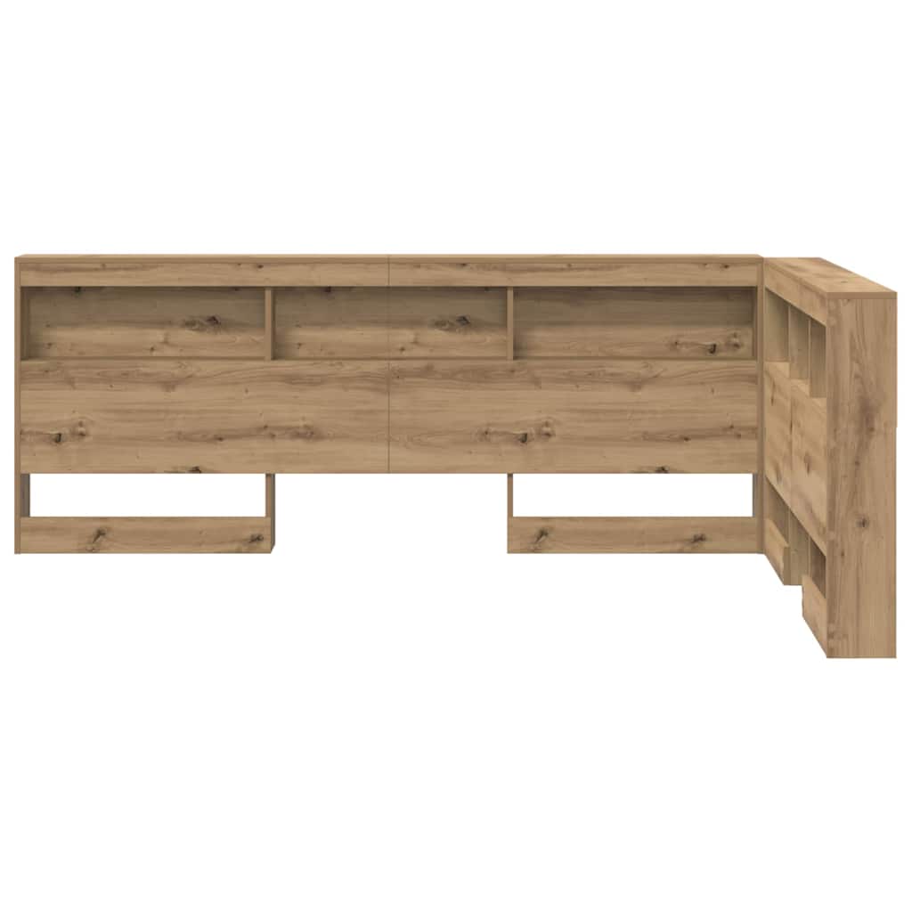Stauraum-Kopfteil mit Regal Artisan-Eiche 120 cm Holzwerkstoff