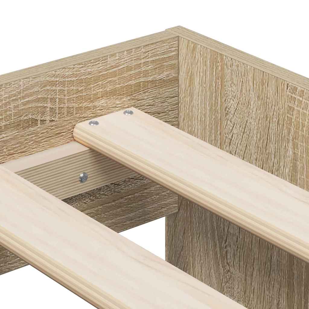 Bett mit Stauraum mit Speicher Sonoma-Eiche 244 x 118 x 53.5 cm