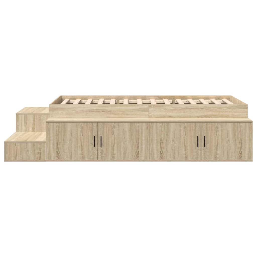Bett mit Stauraum mit Speicher Sonoma-Eiche 244 x 118 x 53.5 cm