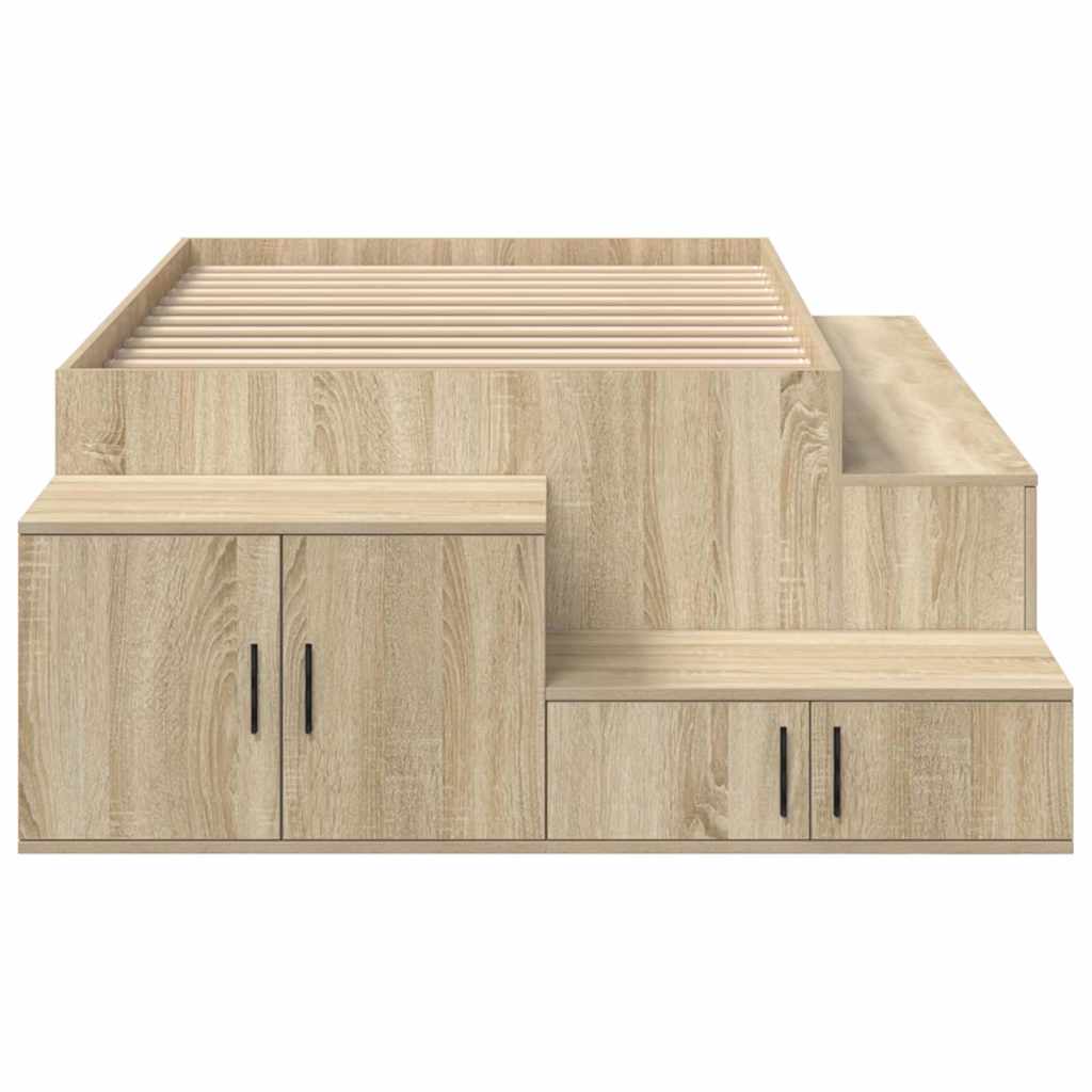 Bett mit Stauraum mit Speicher Sonoma-Eiche 244 x 118 x 53.5 cm