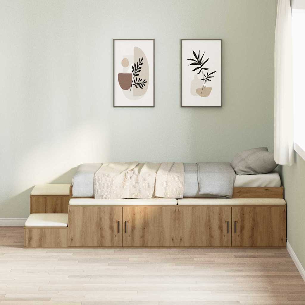 Bett mit Stauraum mit Tür Artisan-Eiche 244 x 127 x 53.5 cm