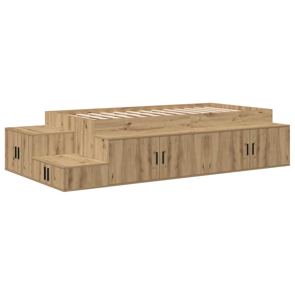 Bett mit Stauraum mit Tür Artisan-Eiche 244 x 127 x 53.5 cm