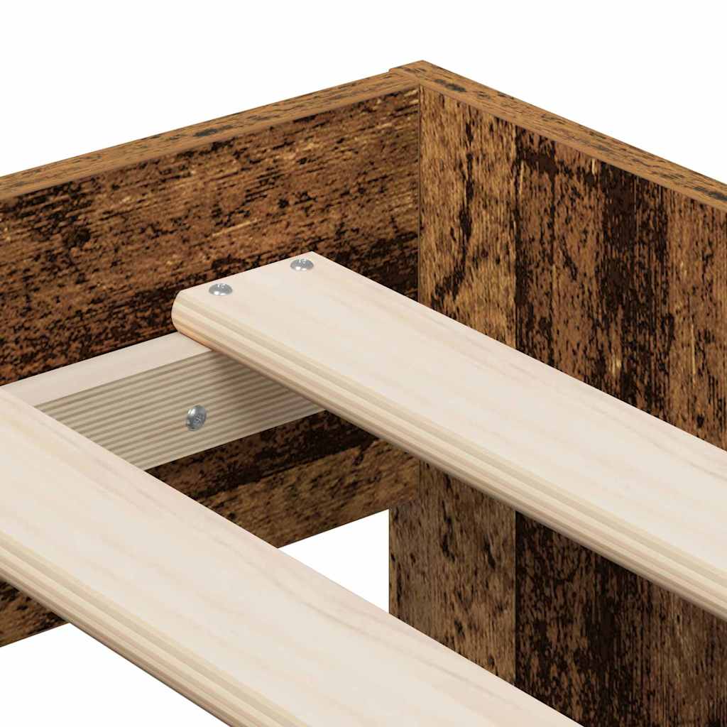 Bett mit Stauraum Altholz 234 x 118 x 53.5 cm Holzwerkstoff